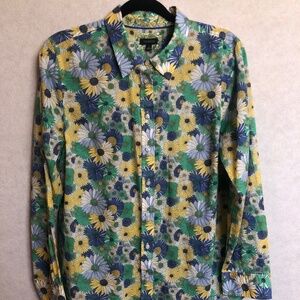Retro Style Floral Talbots Blouse